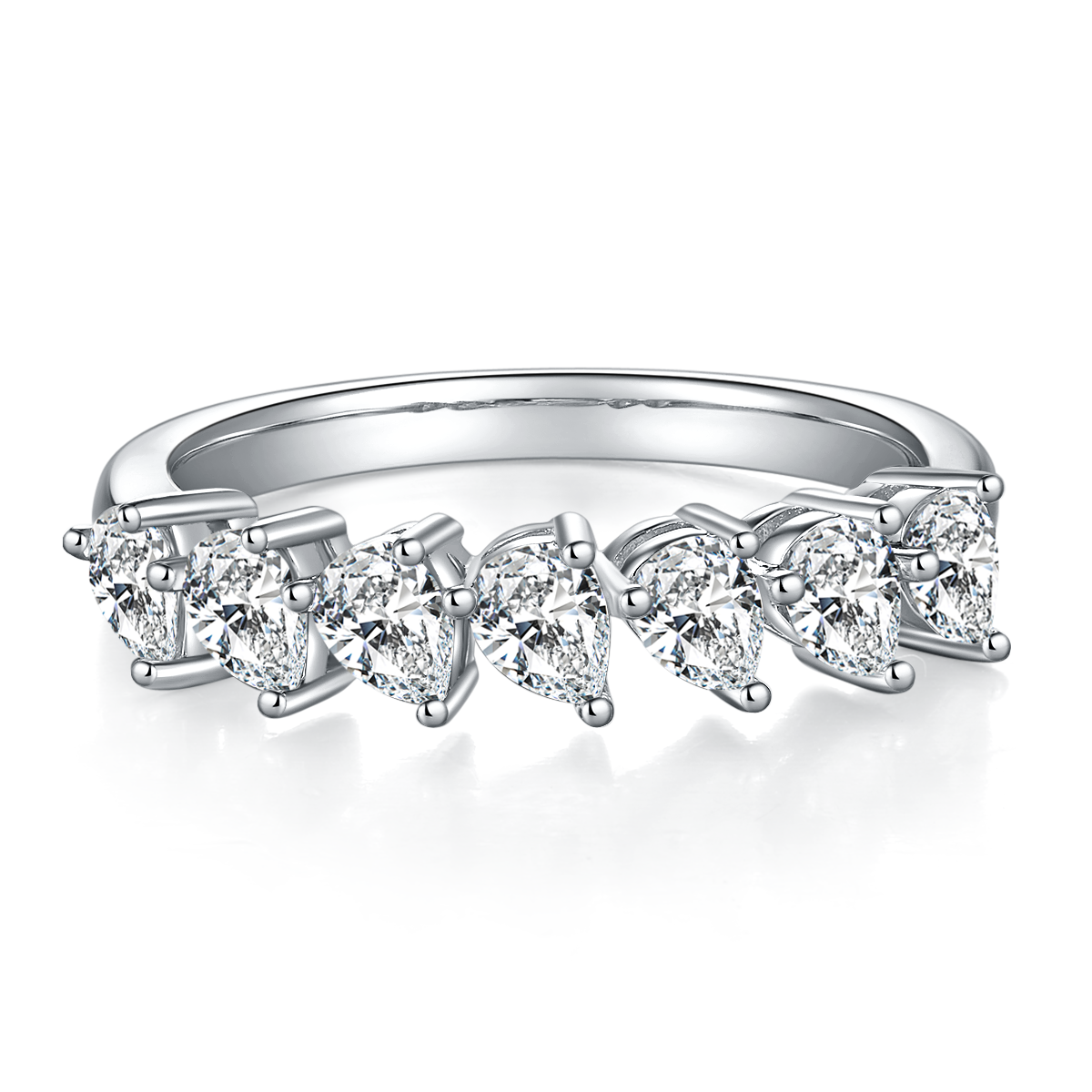 Pearl S925 Silver Plated Platinum Moissanite Women's Ring 2.1 Carat D-Class